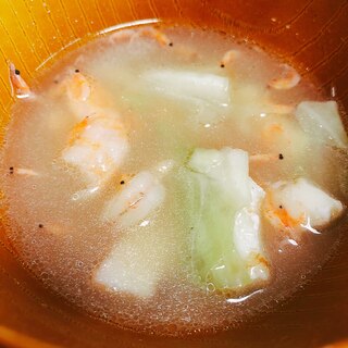 フライパンで海鮮スープ